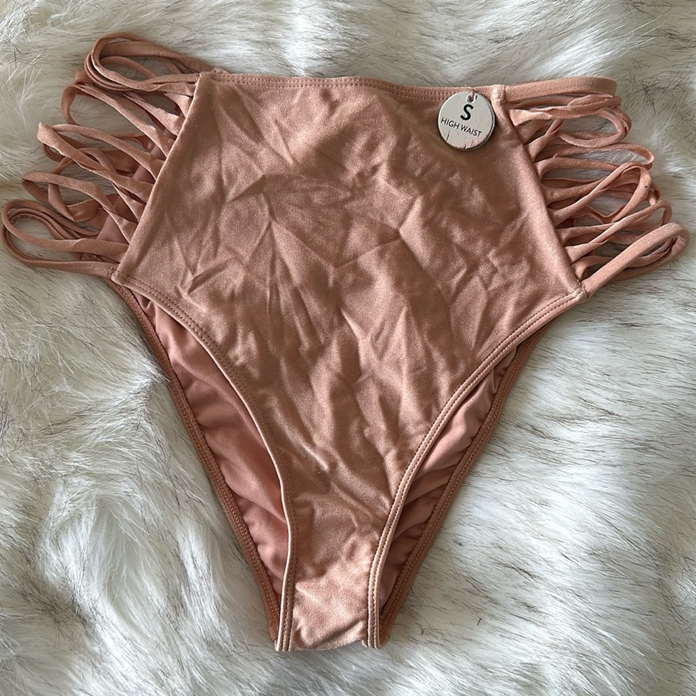 Forever 21 high waist bikini bottom in nude